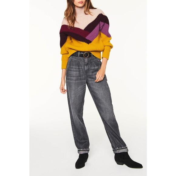 ba&sh Orlando Sweater Wool Blend Mockneck Chunky Knit Size Medium - Picture 3 of 11